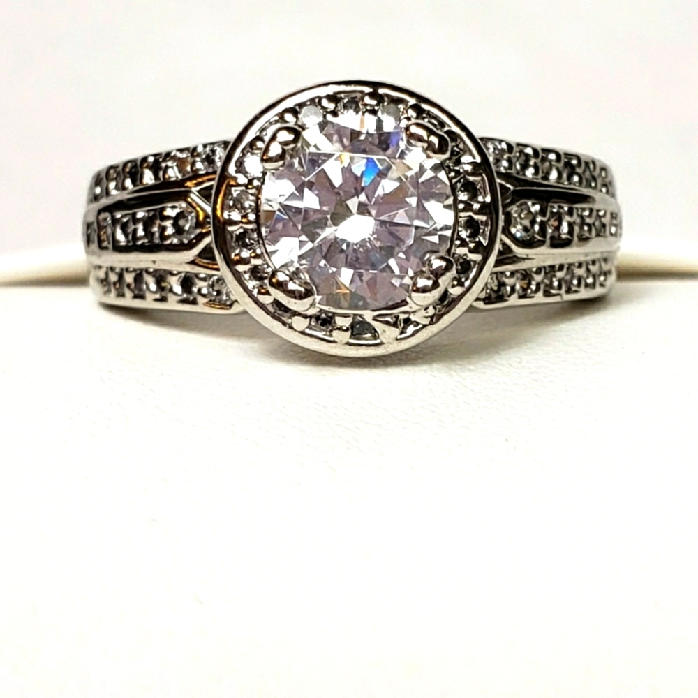 Brand New Halo Style Round CZ Ring